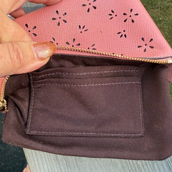 Coach Pink Crossgrain Leather Laser Cut Wristlet (EUC) - Picture 13 of 13